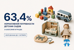 Пять категорий формируют 63,4% нормативной потребности детских садов в игрушках